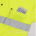 Reflektierendes Hi Vis Ripp-Kragen-Polo-T-Shirts mit erhitztem reflektierendem Band